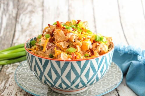 Loaded Buffalo Chicken Baked Potato Salad