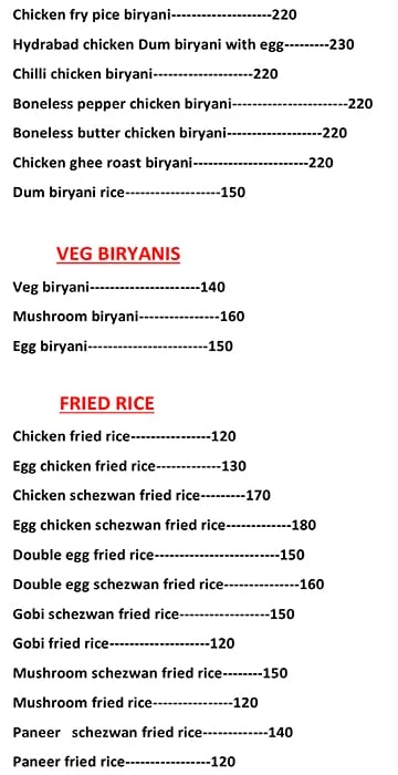 Andhra Spicy House menu 