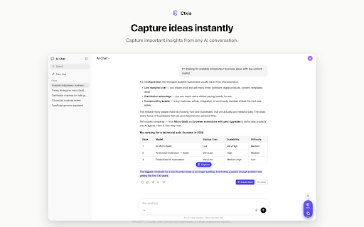 Ctxia — AI Memory for ChatGPT & Claude screenshot 2