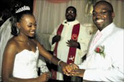 HALALA: TV personality Mpho Tsedu married Mbali Hadebe over the weekend in Soweto. Pic. Lucky Nxumalo. 28/04/08. © Sowetan.