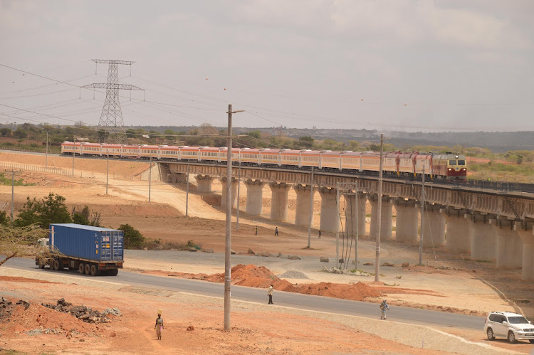 A view of the Standard Gauge Railway at Taru bridge in Kwale county