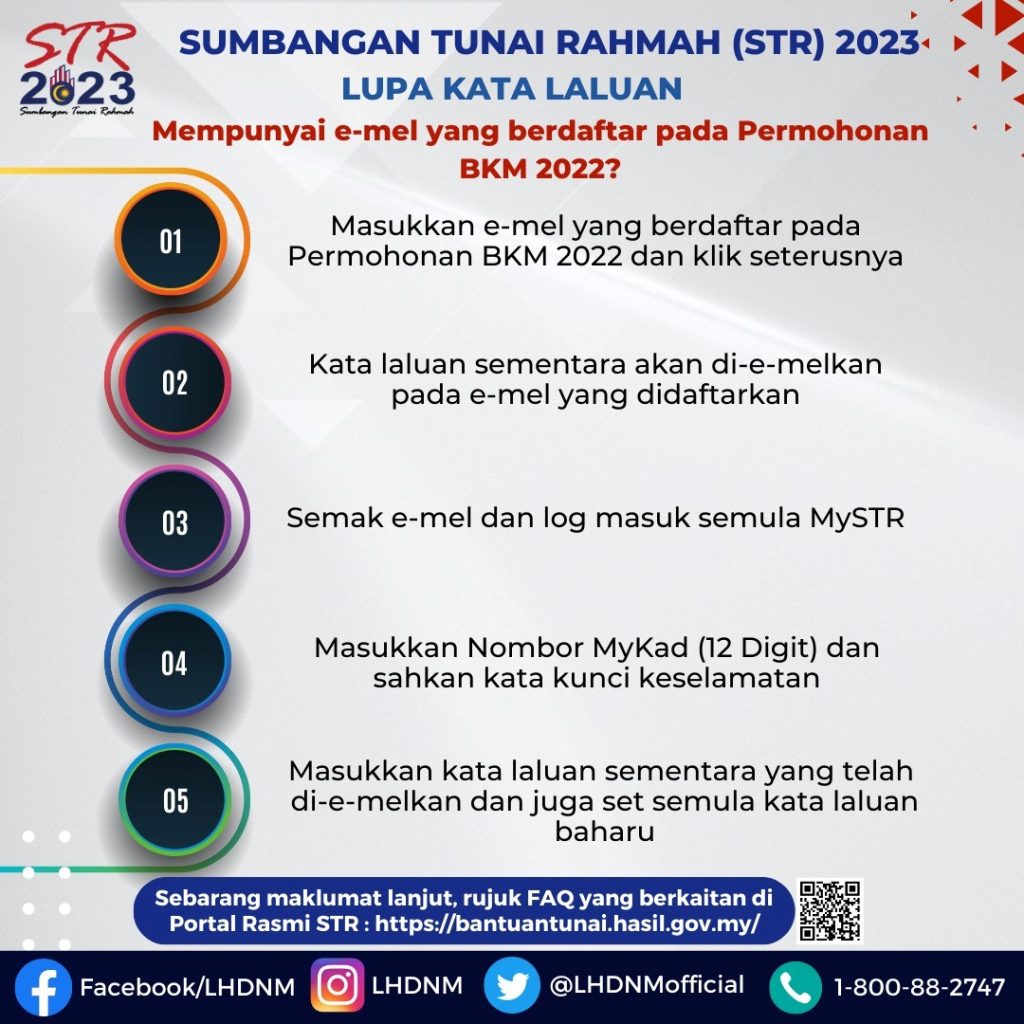 Sumbangan Tunai Rahmah (STR) 2023 Lupa kata laluan