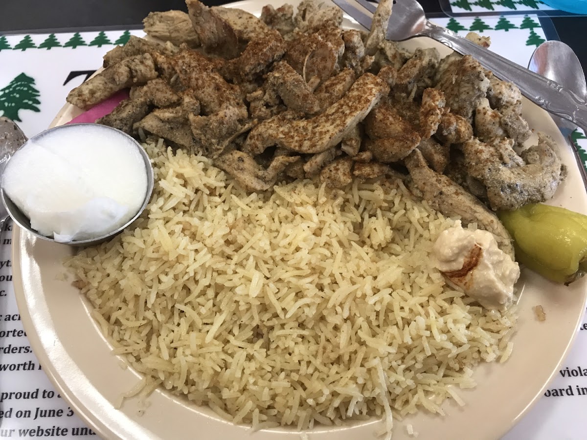 Chicken shawarma plate