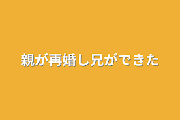 親が再婚し兄ができた