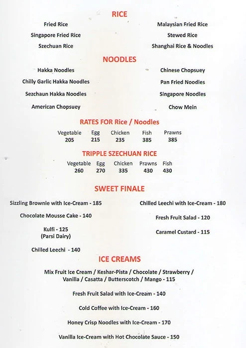 Kalinga Restaurant & Bar menu 