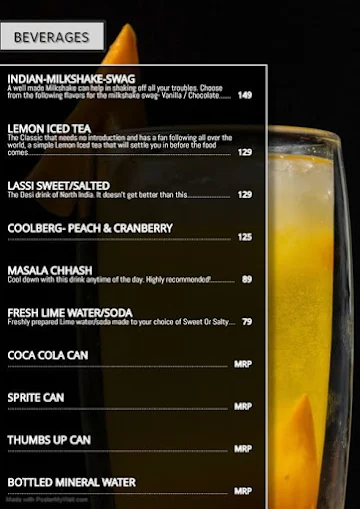 Indian Swag menu 