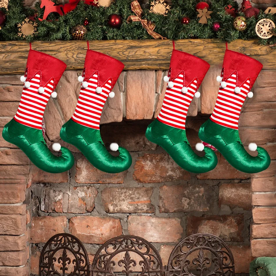 Noel Süslemeleri Elf Noel Çorapları Hediye Çantası