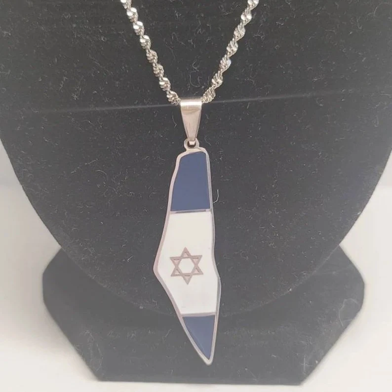 Collier carte d'Israël Accessoires pendentif Un bijou pour afficher votre fierté et votre lien avec Israël, un cadeau significatif et élégant pour tous.