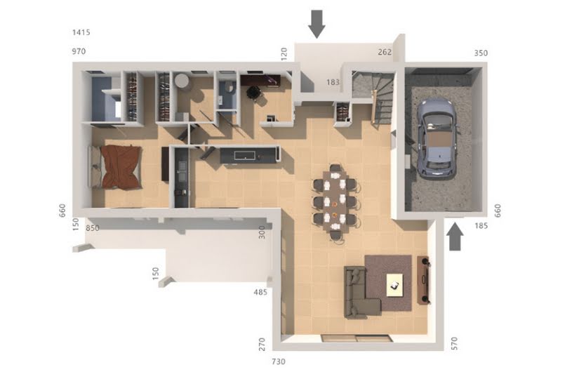  Vente Terrain + Maison - Terrain : 900m² - Maison : 150m² à Solliès-Pont (83210) 