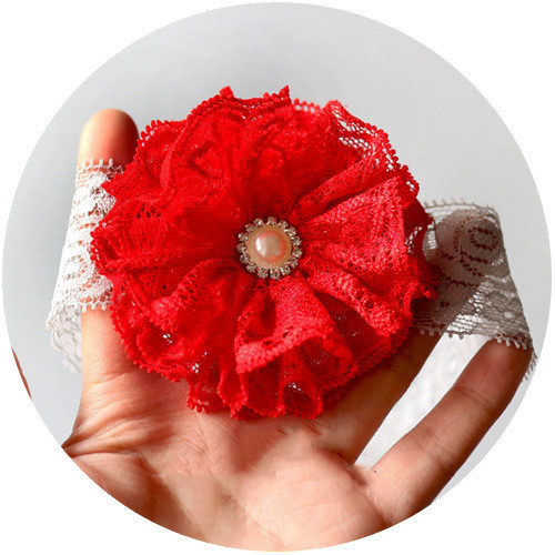 Title 8, Baby hair with double lace flowers, ideal for s...