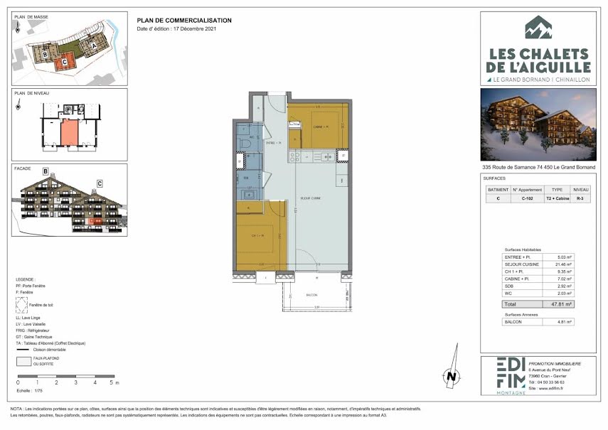 Vente appartement 2 pièces 47.81 m² à Le Grand-Bornand (74450), 304 200 €
