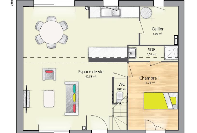  Vente Terrain + Maison - Terrain : 330m² - Maison : 124m² à Freneuse (78840) 