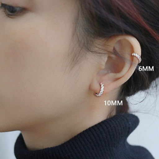 Title 6, Round Zircon Earrings Female Special Design Eve...