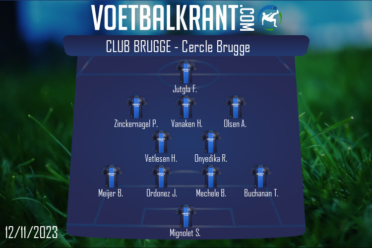 Opstelling Club Brugge | Club Brugge - Cercle Brugge (12/11/2023)