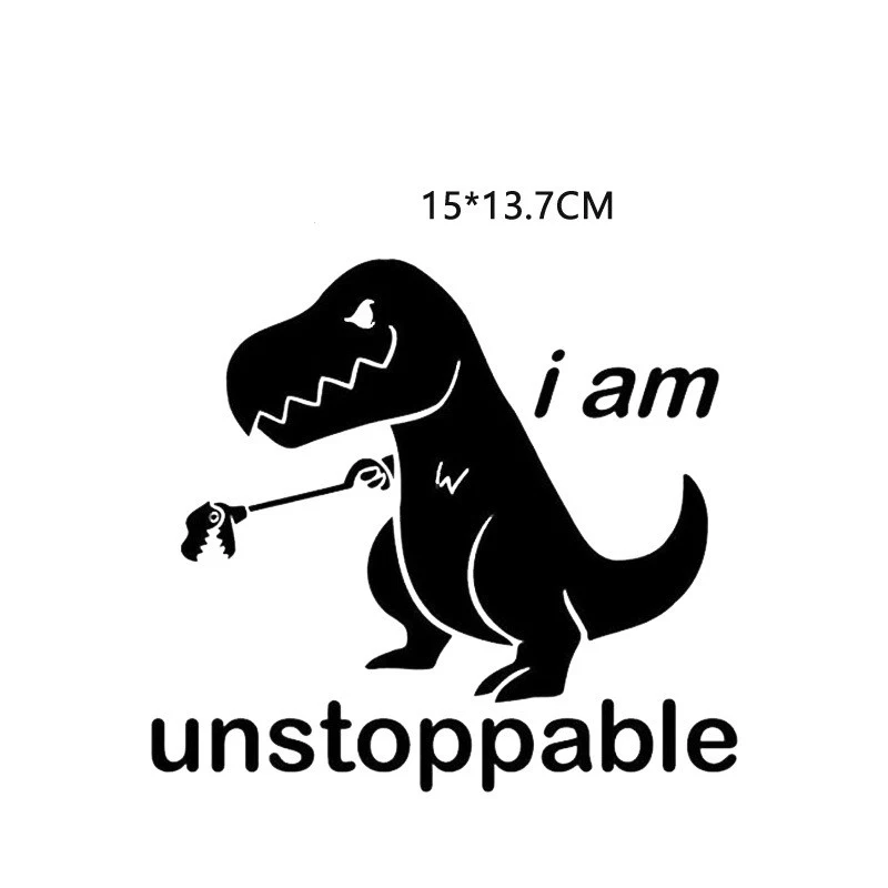 Leuke cartoon dinosaurus auto sticker, versier je auto met een speelse uitstraling en maak hem kindvriendelijk. Eenvoudig aan te brengen en duurzaam.