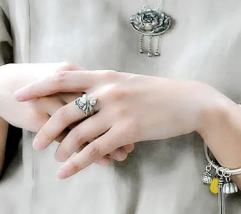 Title 3, Lotus Seedpod Ring Ethnic Style Thai Silver Col...