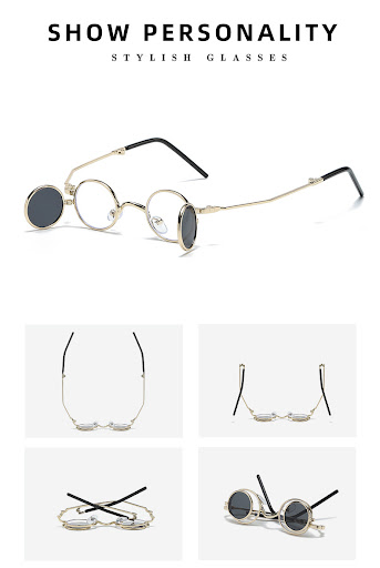 Title 3, Round Frame Folding Sunglasses, Easy to Carry, ...