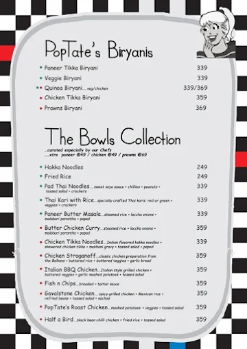 Poptates Lokhandwala menu 