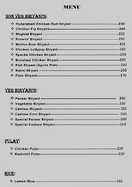 Sri Surya's Maistaz menu 1