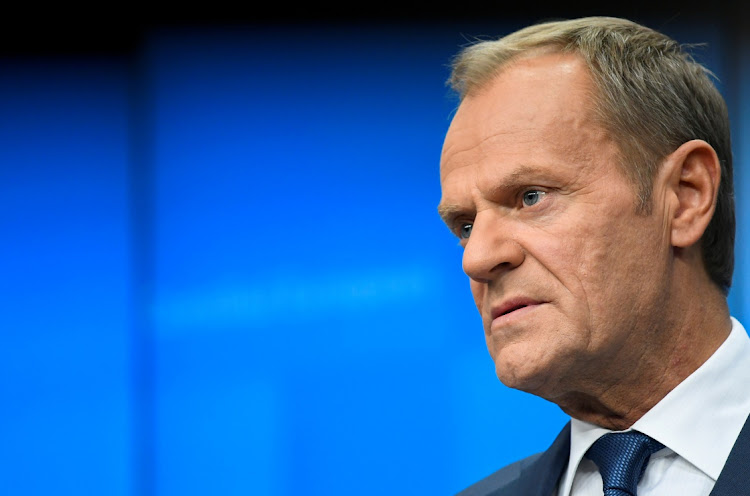 European Council president Donald Tusk in Brussels, Belgium, October 18 2019. Picture: REUTERS/PIROSCHKA VAN DE WOUW