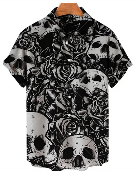 2023 New 3d Shirts For Men Skull Print Shirts For Men Fas... - 3