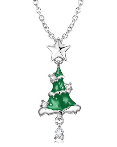 Collier Arbre de Noël en argent ste - 0