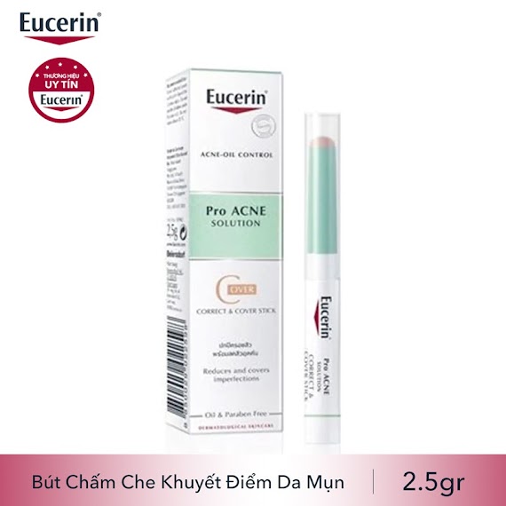 【Mới】Eucerin Pro Acne - Oil Control - Proacne Solution Correct & Cover Stick: Bút Che Khuyết Điểm Da Mụn (2G)