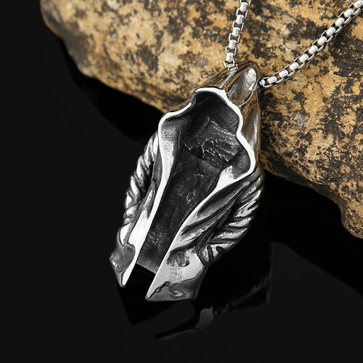 Title 6, Dark Style Assassin Cloak Stainless Steel Penda...