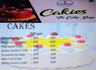 Cakies The Cake Shop menu 1