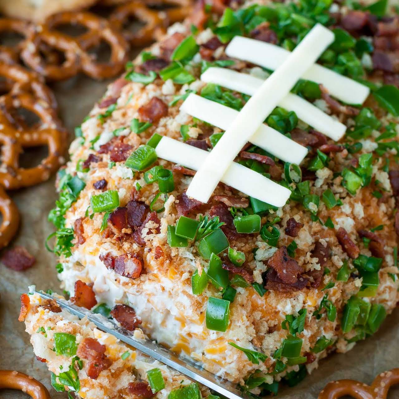 Jalapeño Popper Football Cheese Ball