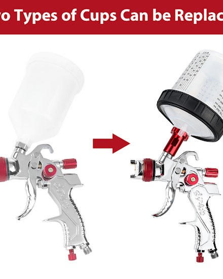 HVLP Spray Gun with1.4/1.7/2.0mm Nozzle Set for Car Prime... - 1