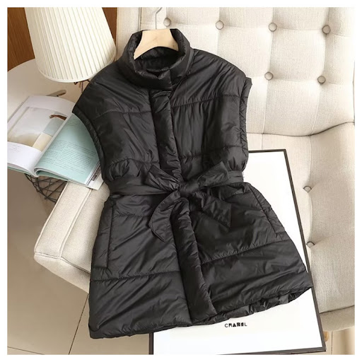 Title 1, Womens High Collar Belted Cotton Vest. Versati...