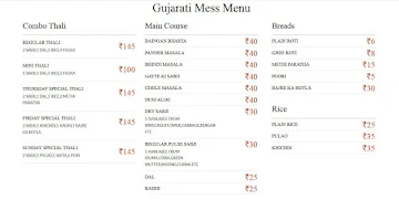 Gujrati Mess menu 