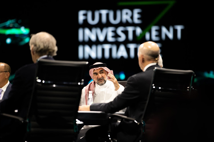 Leaders speaking during the Future Investment Initiative summit in Riyadh, Saudi Arabia where it has united 5,000 delegates on October 24, 2023.
