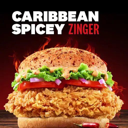 Spicy Zinger Burger And Popcorn Meal