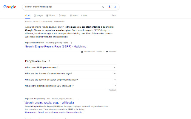 SERP chrome extension