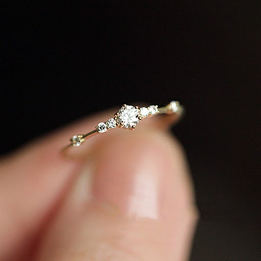 Title 4, S925 Sterling Silver Plated 14K Gold Ring Elega...
