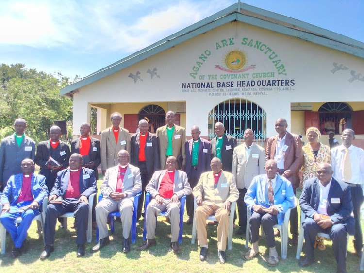 Agano Ark of the Covenant Church leaders led by Samuel Adede Ongola,John Monya and Daniel Okumu and others in Rusinga, Suba North constituency on November 28,2022