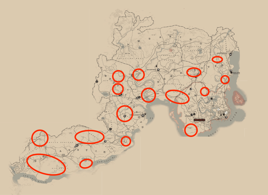 【RDR2】ヒメコンドルの生息場所と最良で狩る方法