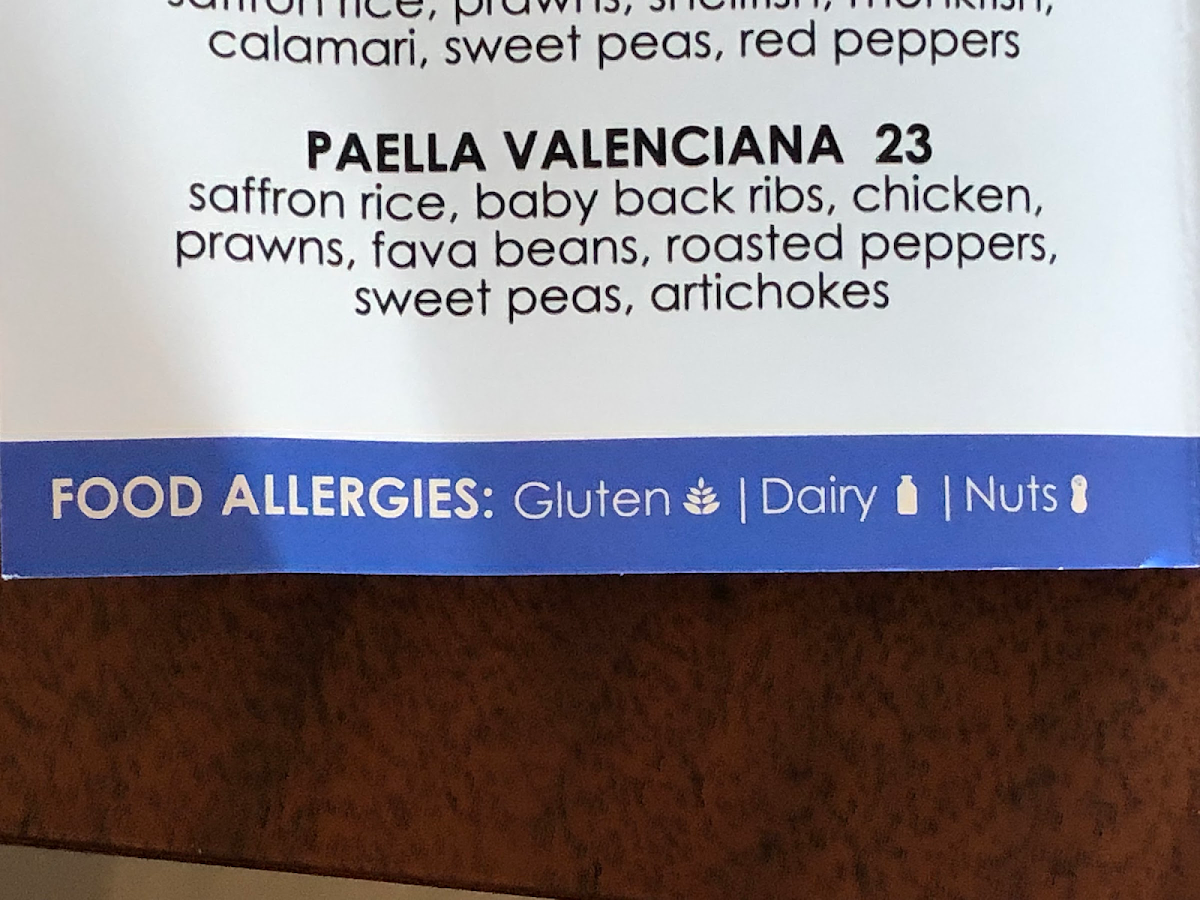 Cuba gluten-free menu