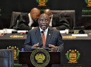 President Cyril Ramaphosa delivers his state of the nation address at the Cape Town City Hall.