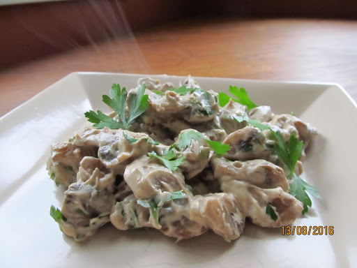 Luchow's Mushrooms in Sour Cream | Just A Pinch Recipes