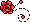 Pixel Rose Divider 3 - Bright Red - Top Left