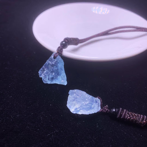 Title 3, Natural Aquamarine Rough Stone Pendant for peac...
