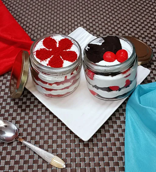 Red Velvet And Black Forest Jar