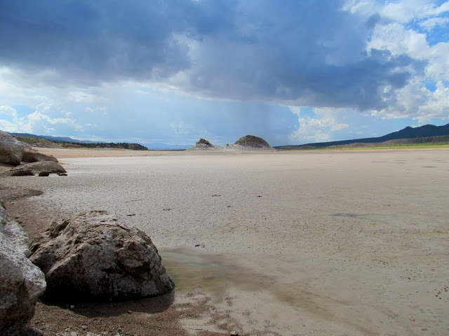 Mud flat and former islands