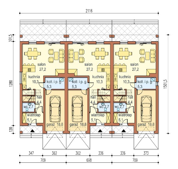 Ester sz (jeden segment) - Rzut parteru