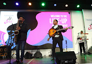 McCoy Mrubatha and Billy Monama perform during the announcement of the Standard Bank Joy of Jazz artist line up held at Hill on Empire

Picture: Masi Losi