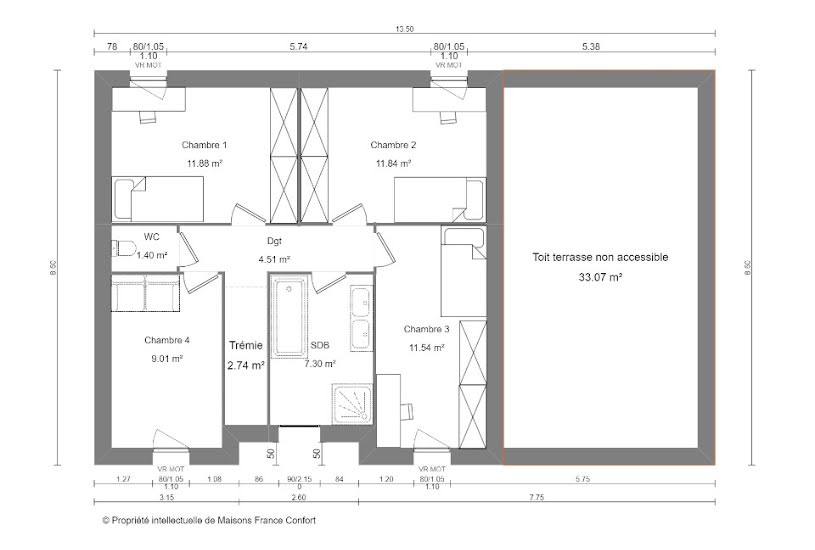  Vente Terrain + Maison - Terrain : 938m² - Maison : 149m² à Wambaix (59400) 