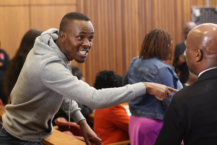 Bongani Ntanzi, one of five men accused of murdering Senzo Meyiwa, during the trial in the high court in Pretoria.